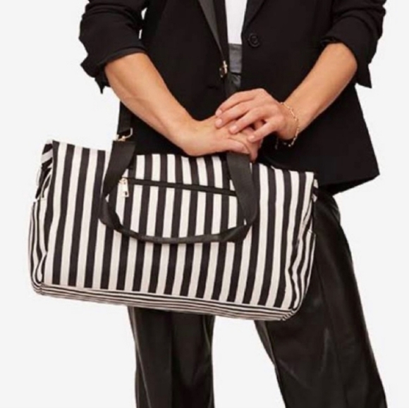 Alice + Olivia, Duffle Bag, Black and White‎ Stripe, NWT - Picture 7 of 11